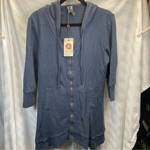 XCVI Slate Blue Hooded Jacket